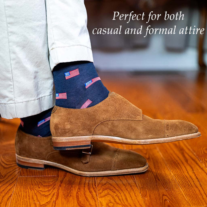 Boardroom Socks American Flag Mid-Calf Dress Socks
