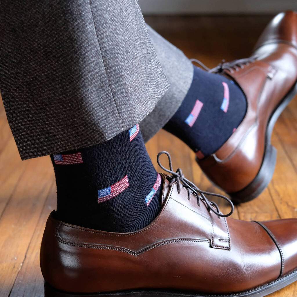 Boardroom Socks American Flag Mid-Calf Dress Socks