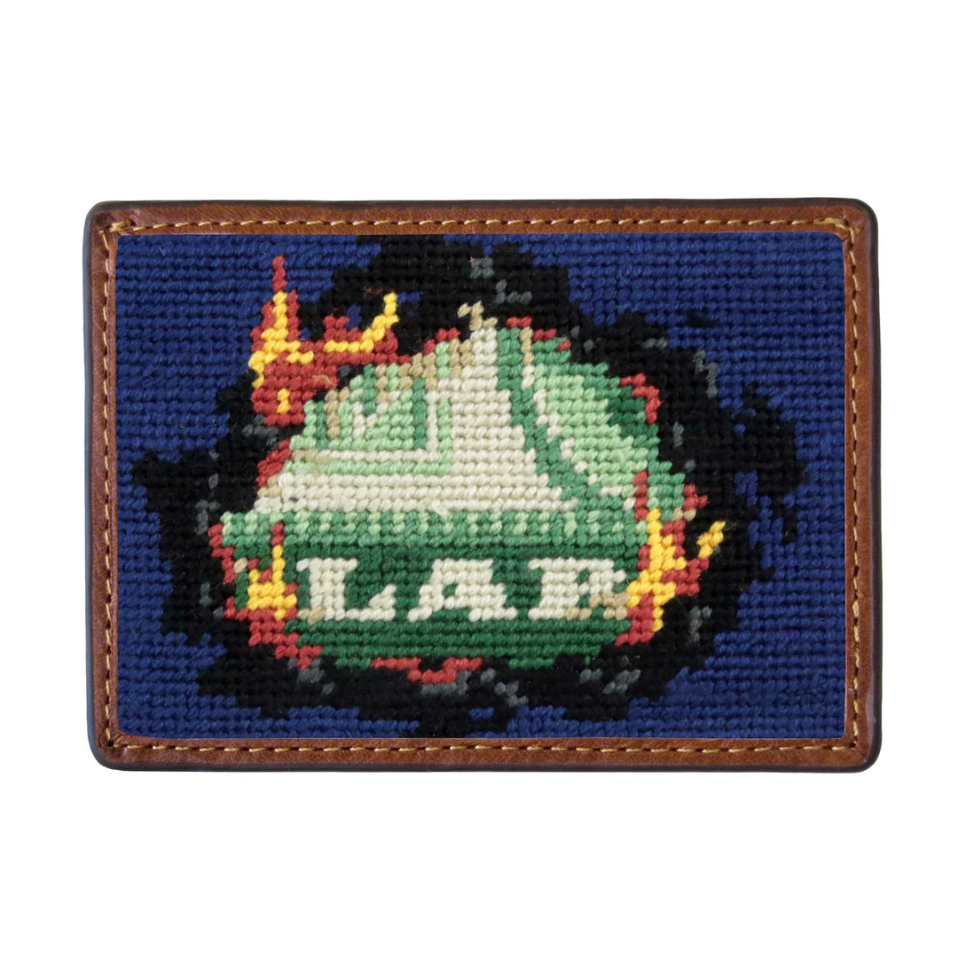 Smathers & Branson Burning a Hole Needlepoint Credit Card Wallet