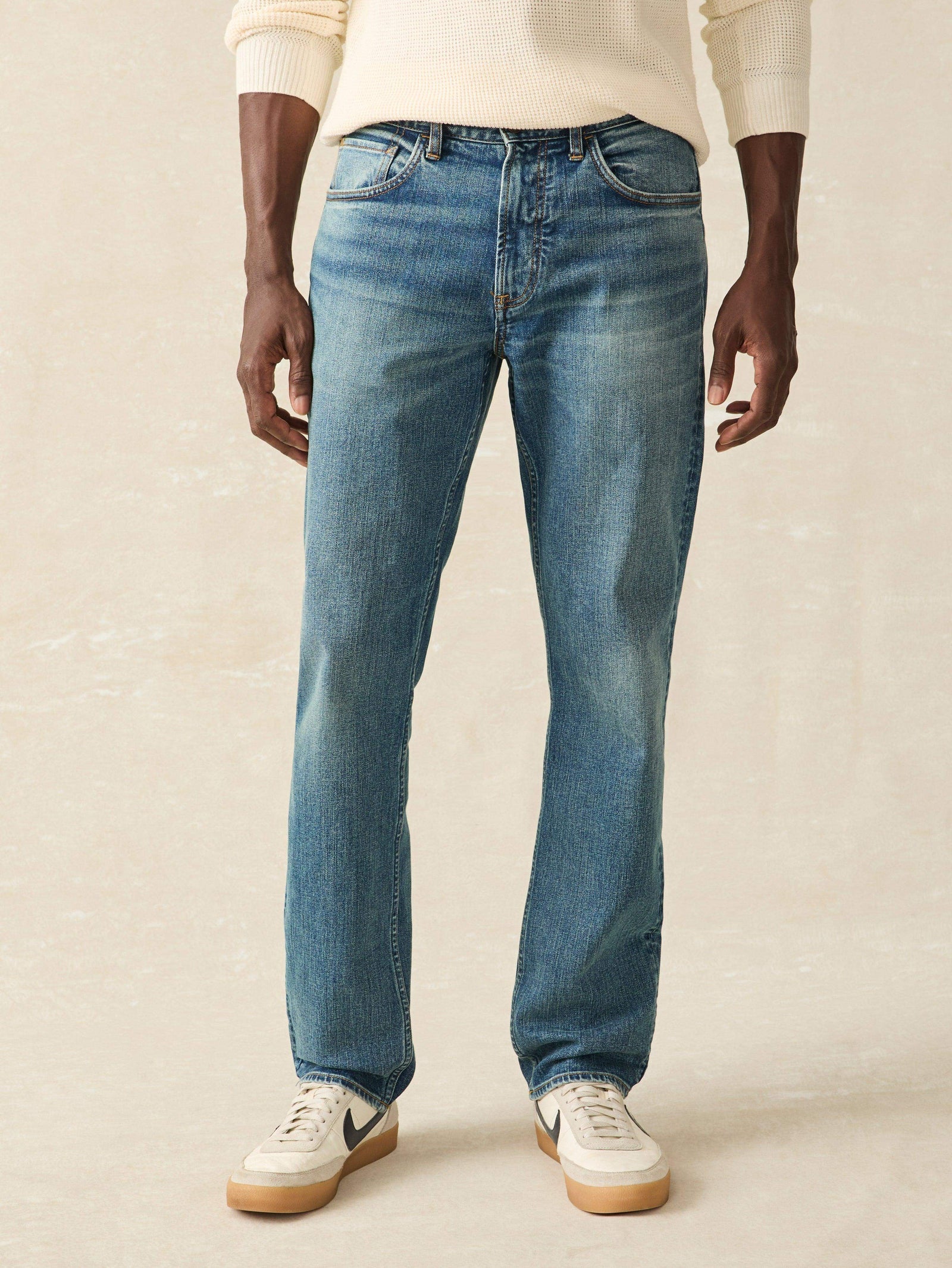 Faherty Slim-Straight Organic Cotton Denim