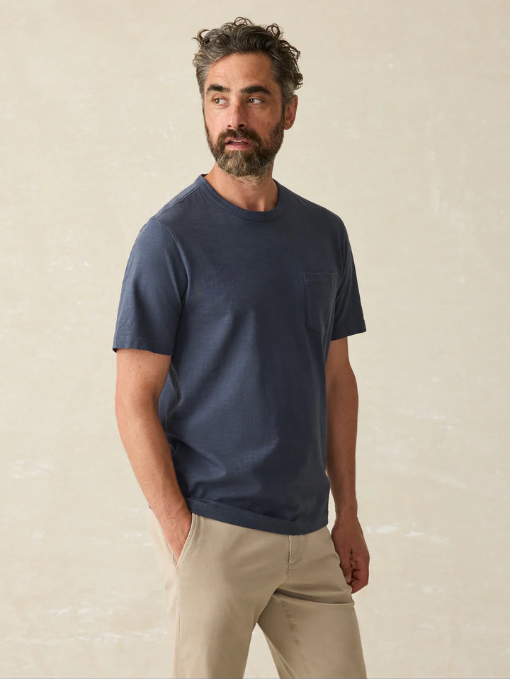 Faherty Sunwashed Pocket Tee | Dune Navy