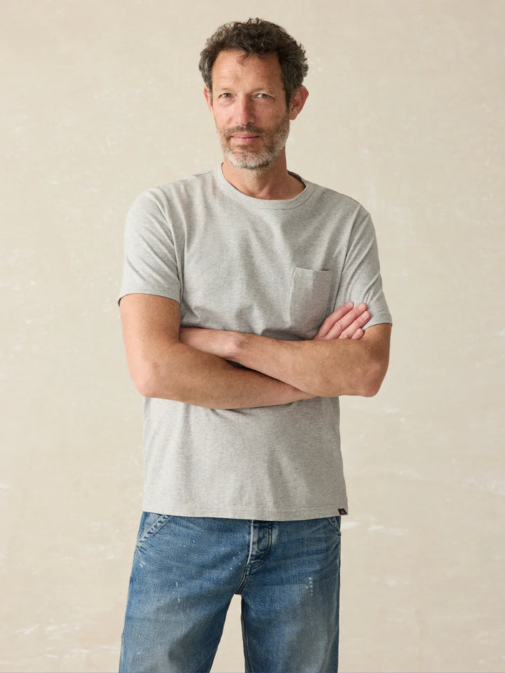 Faherty Sunwashed Pocket Tee | Heather Grey