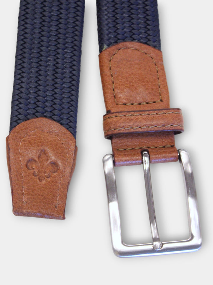 John Hyatt Braided Stretch Belt | Navy