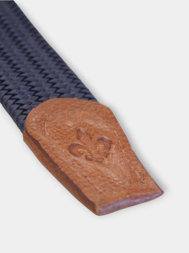 John Hyatt Braided Stretch Belt | Navy