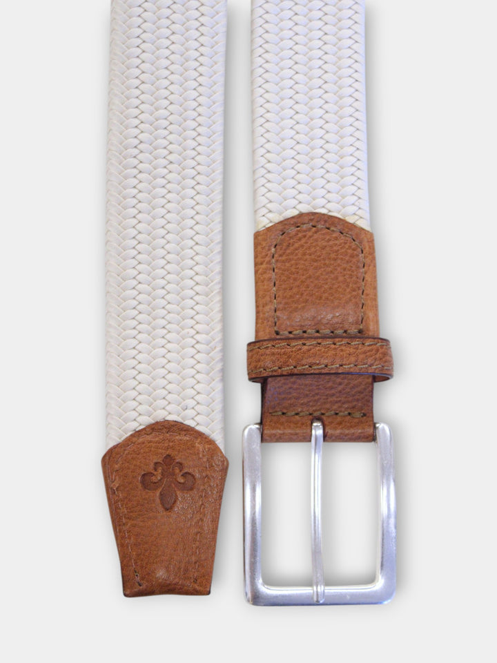 John Hyatt Braided Stretch Belt | Stone