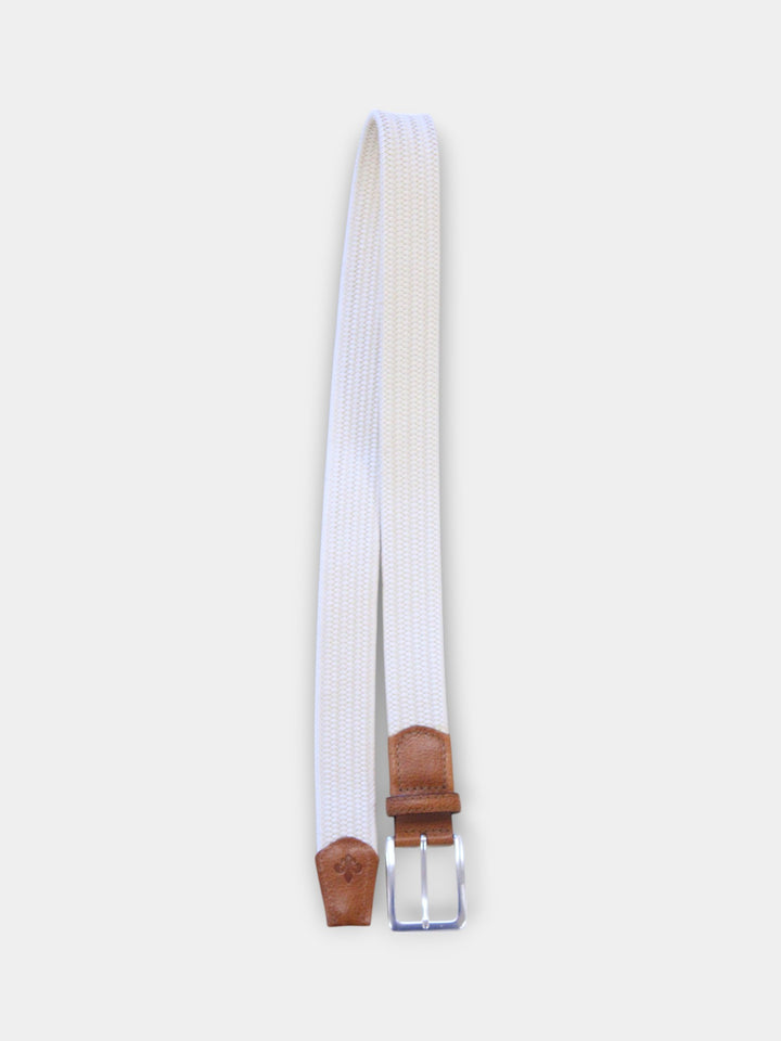 John Hyatt Braided Stretch Belt | Stone