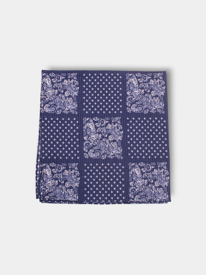 John Hyatt Bandana Pocket Square | Blue