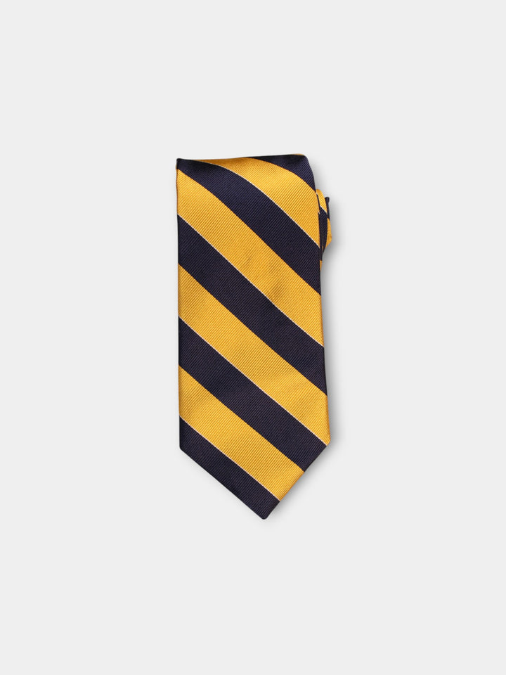 John Hyatt Yellow/Navy Stripe Tie