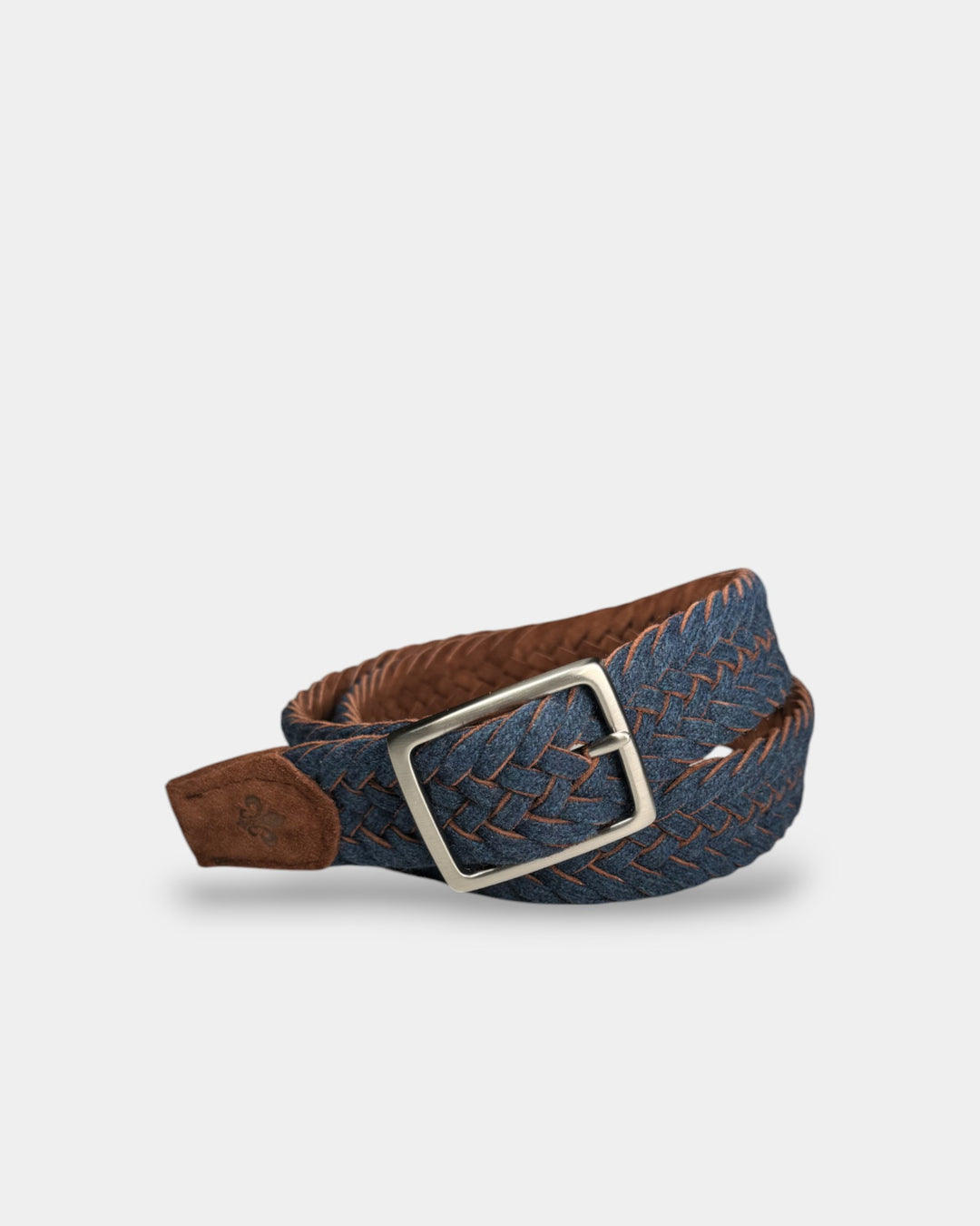 John Hyatt Braided Suede Belt | Chestnut