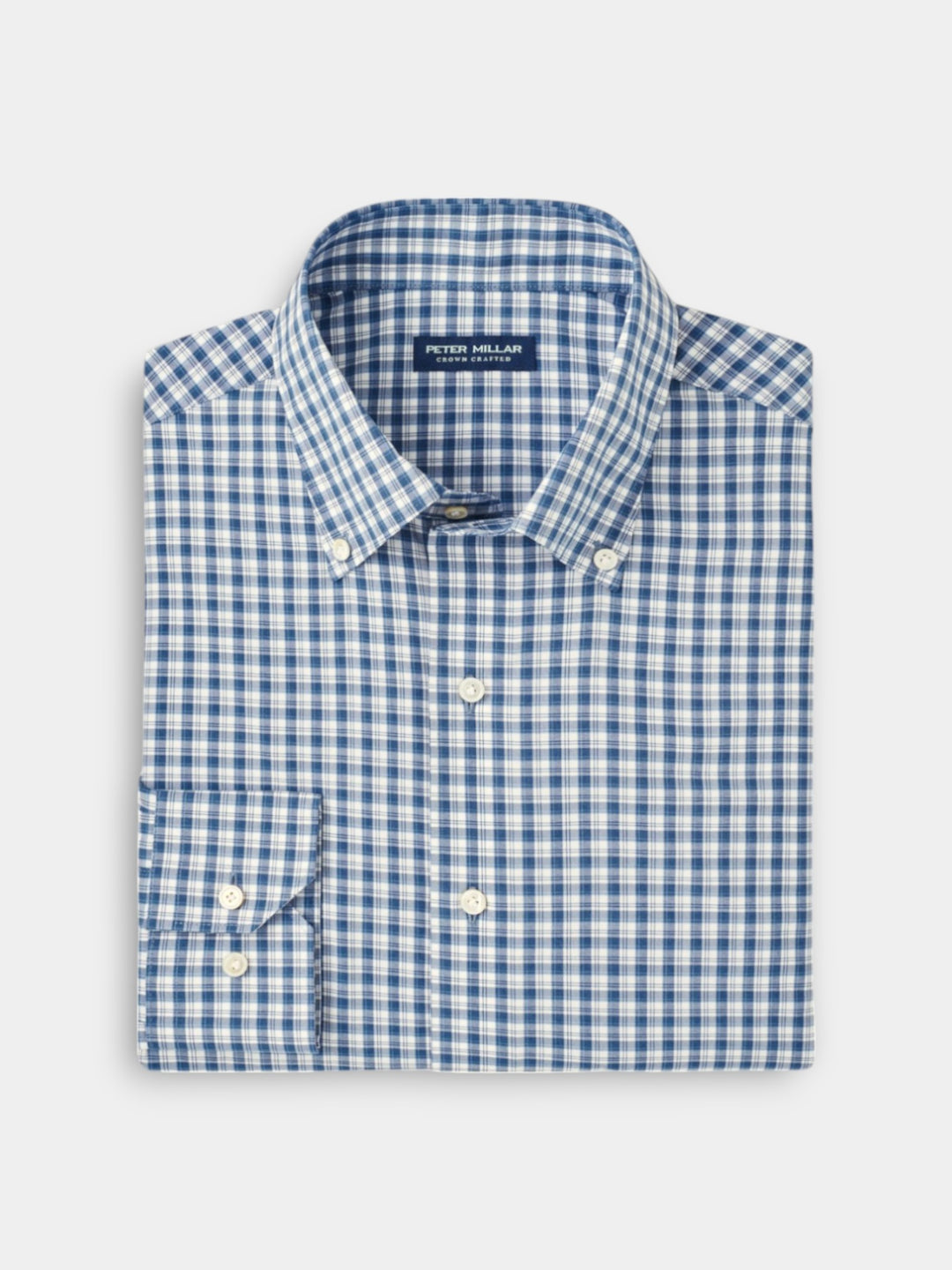 Peter Millar Davis Performance Poplin Sport Shirt | Ocean Blue