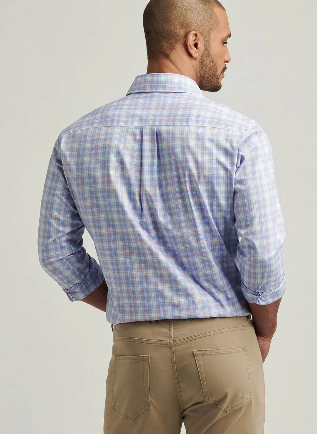 Peter Millar Windermere Crown Lite Cotton-Stretch Sport Shirt Blue Poppy MS25W12LTS