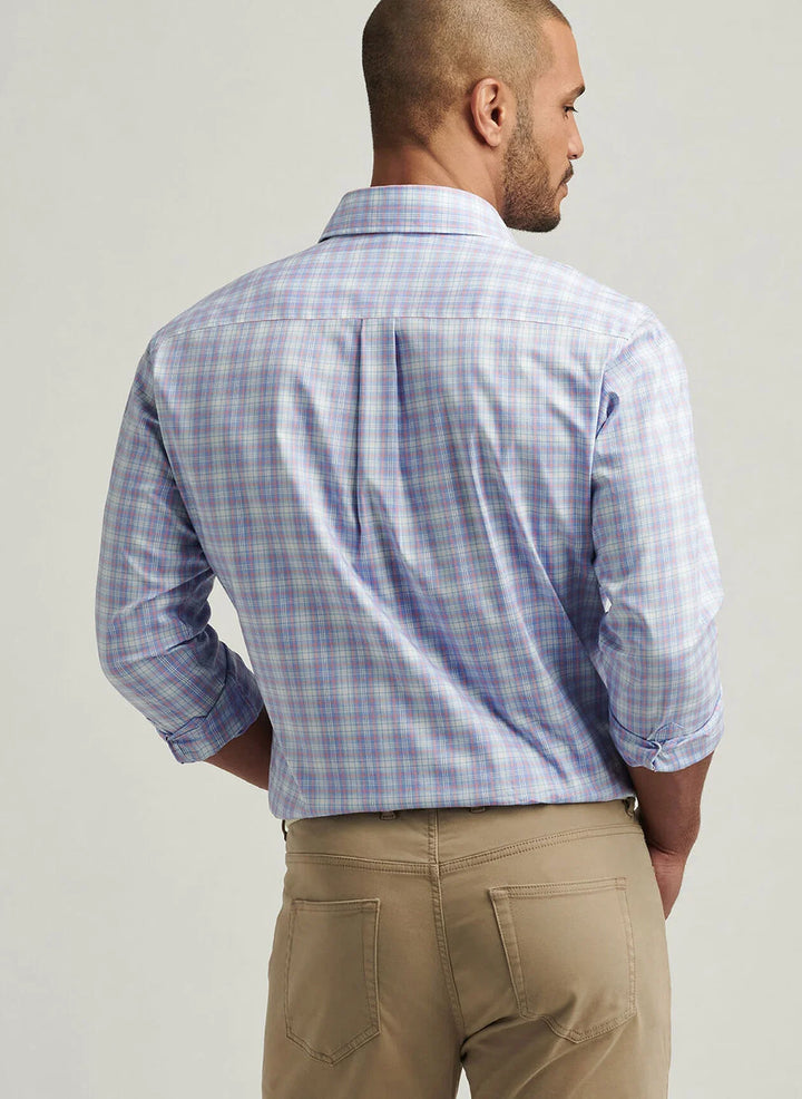Peter Millar Windermere Crown Lite Cotton-Stretch Sport Shirt Blue Poppy MS25W12LTS