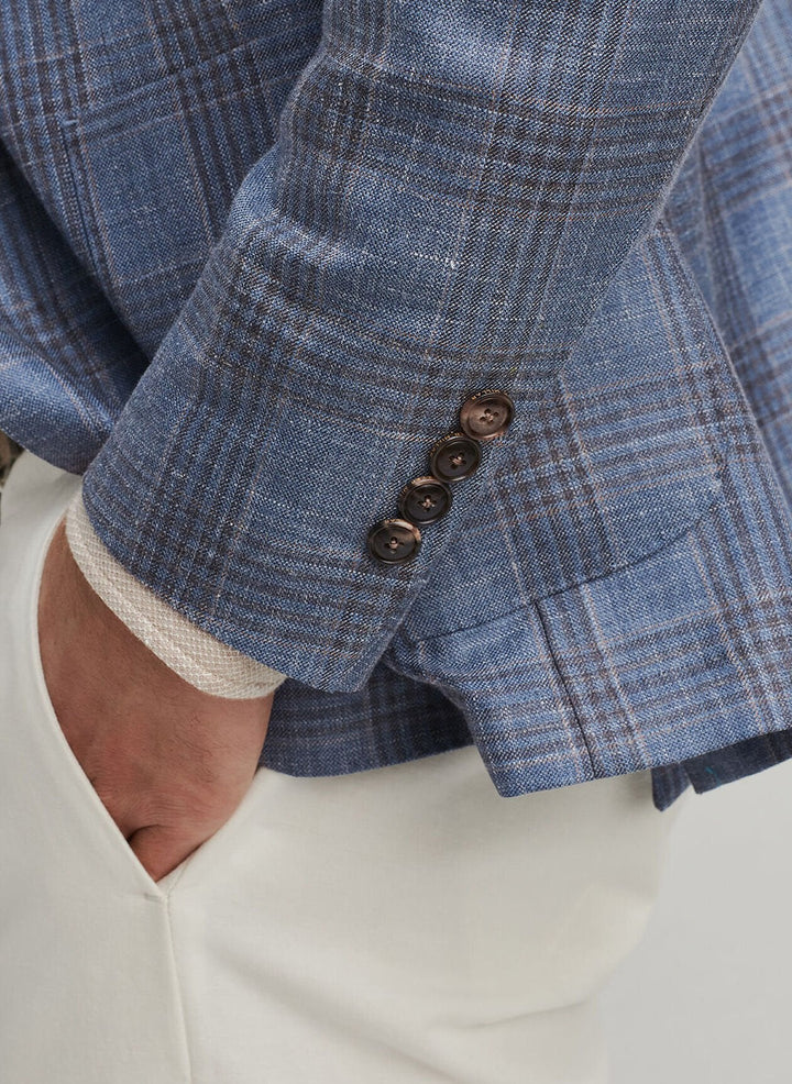 Peter Millar Ames Plaid Soft Jacket Blue Pearl MS25XJ05