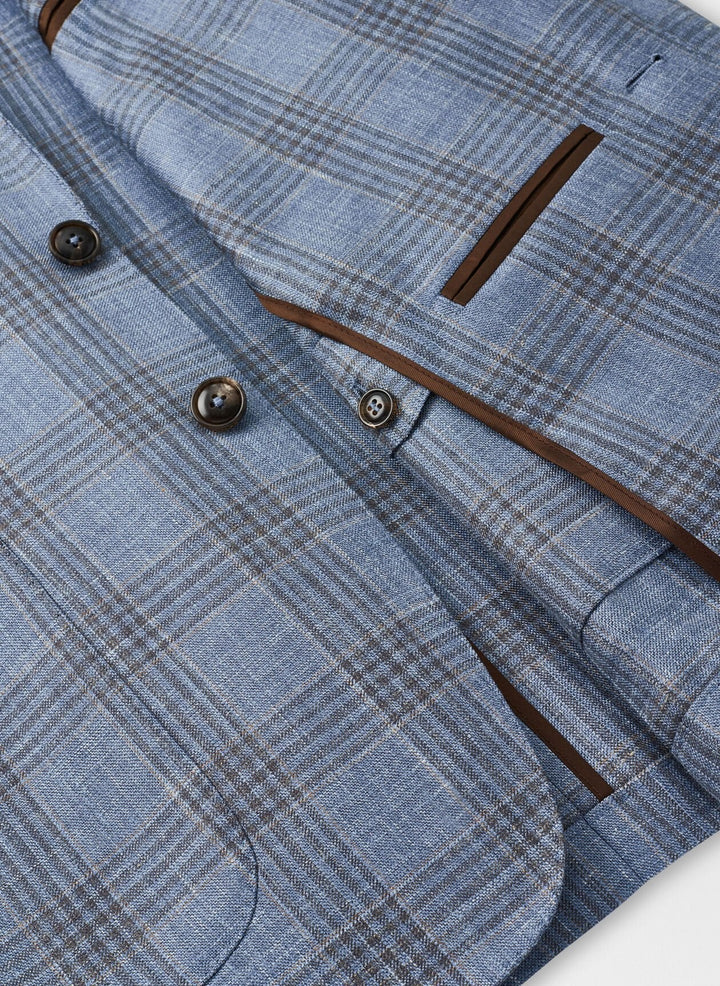 Peter Millar Ames Plaid Soft Jacket Blue Pearl MS25XJ05