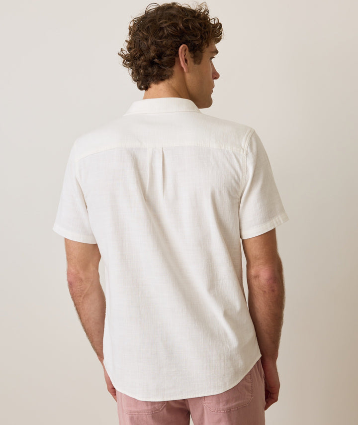 Marine Layer Stretch Selvage Short Sleeve Shirt Natural MLCSS