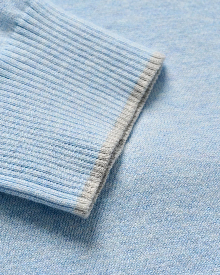 Johnnie-O Wren Plaited Cotton Blend Crewneck Sweater Maliblu JMSW100080