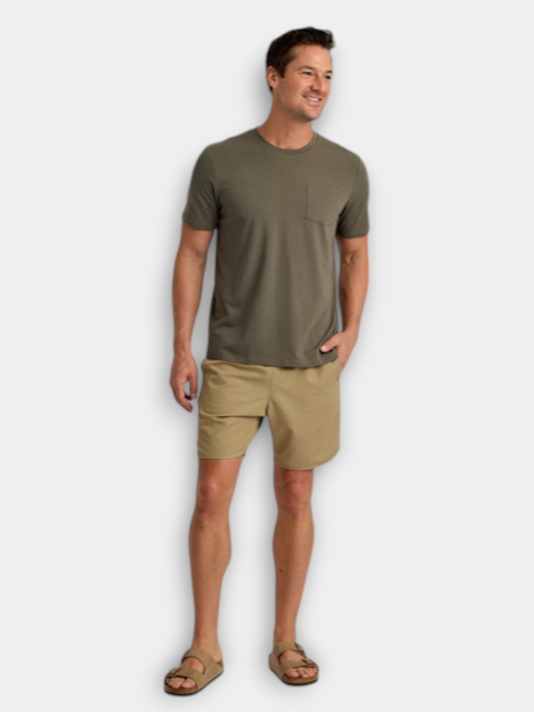 Free Fly Men's Bamboo Current Pocket Tee | Fatigue