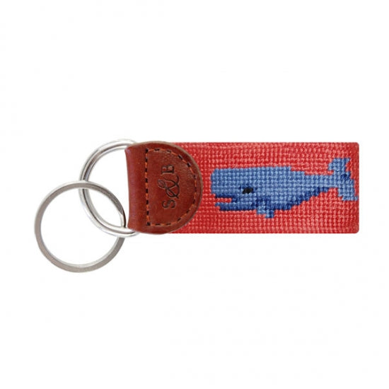 Smathers & Branson Whale Needlepoint Key Fob