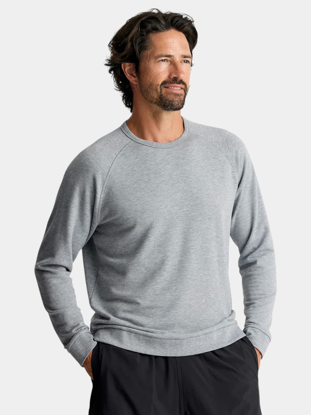 Free Fly Bamboo Lightweight Fleece Crew | Heather Grey