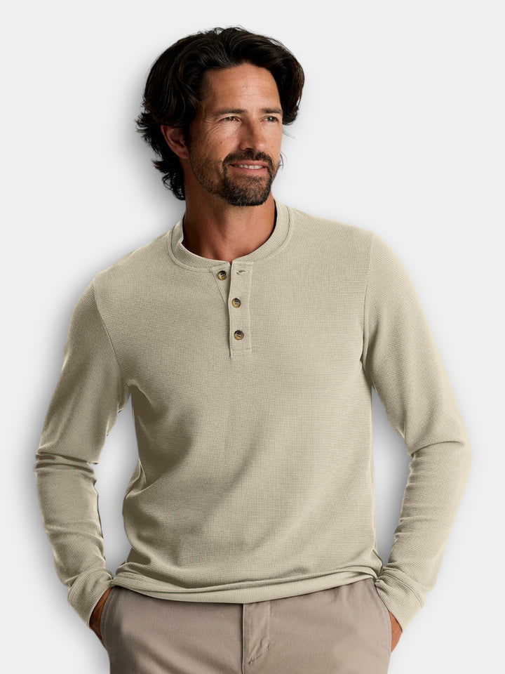 Free Fly Waffle Long Sleeve Henley | Sandstone