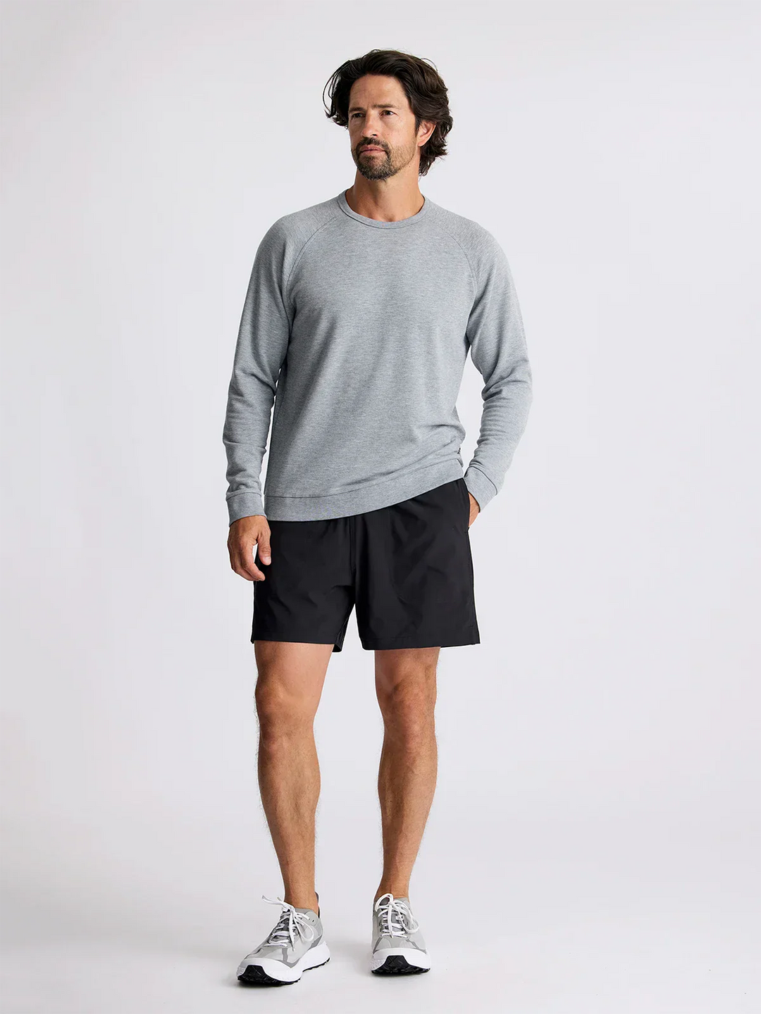 Free Fly Bamboo Lightweight Fleece Crew Heather Grey MLWFLC