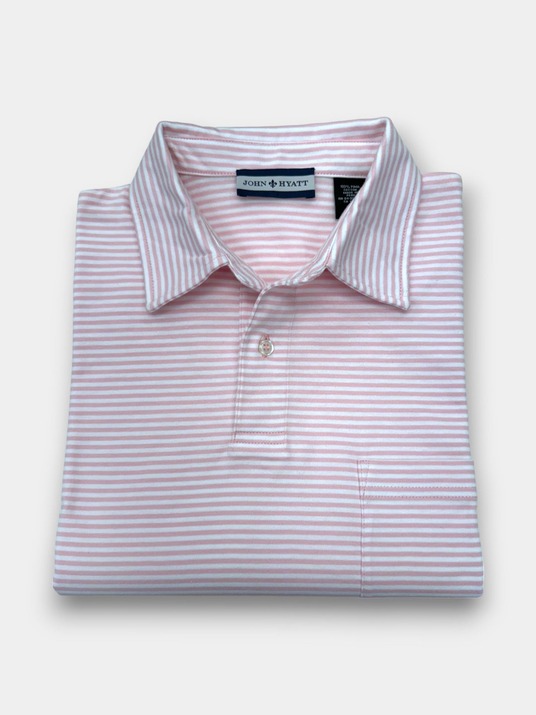 John Hyatt Striped Cotton Polo