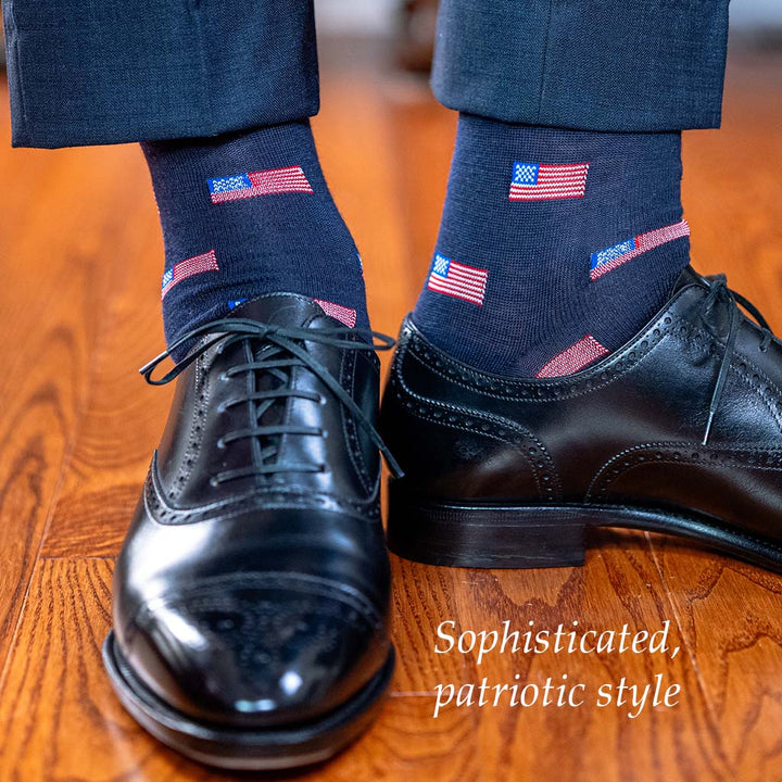 Boardroom Socks American Flag Mid-Calf Dress Socks