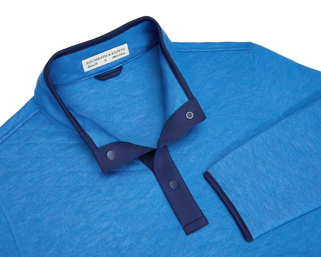 Holderness & Bourne Sullivan Pullover Heathered Marlin Blue & Navy HB2342