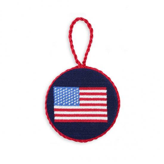 Smathers & Branson American Flag Needlepoint Ornament