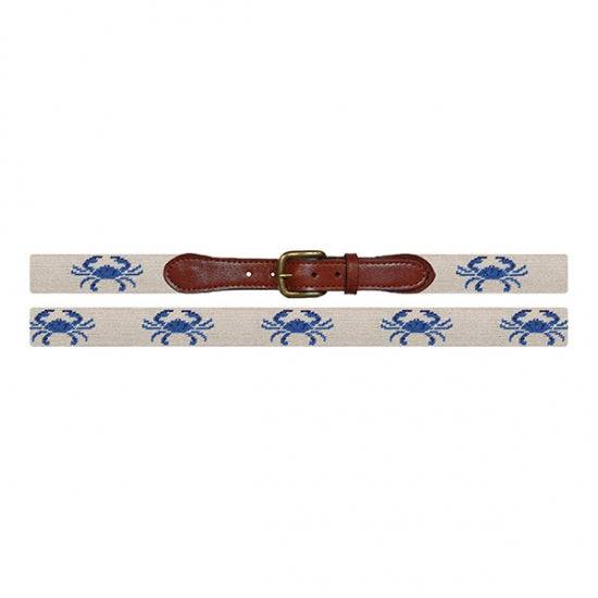 Smathers & Branson Blue Crab Needlepoint Belt