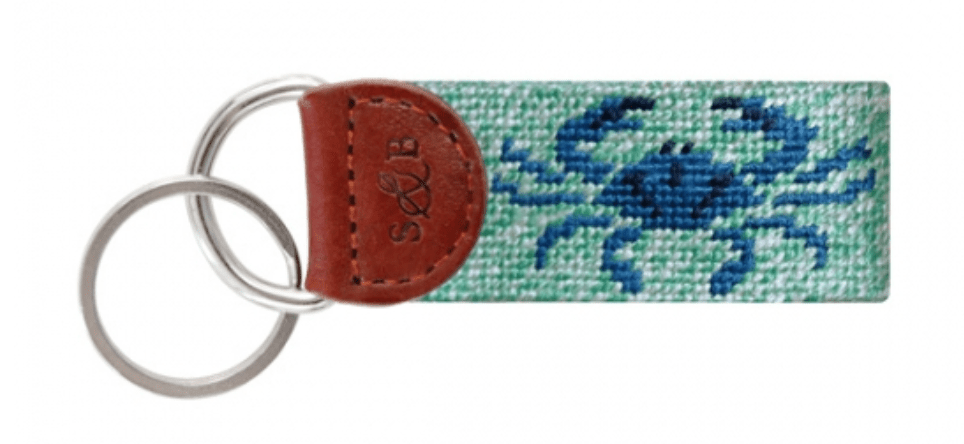 Smathers & Branson Blue Crab Needlepoint Key Fob