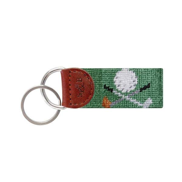 Smathers & Branson Golf Clubs (Sage) Needlepoint Key Fob