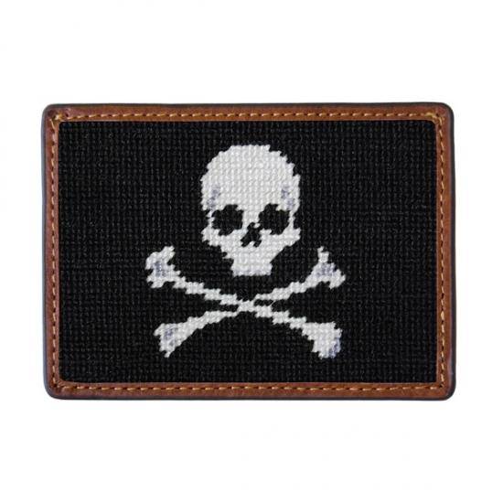 Smathers & Branson Jolly Roger Needlepoint Card Wallet
