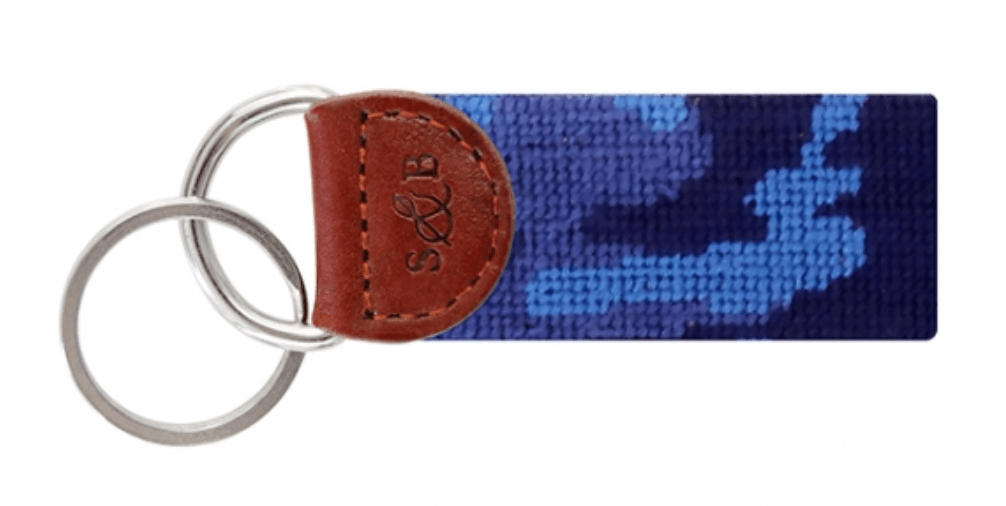 Smathers & Branson Navy Camo Needlepoint Key Fob