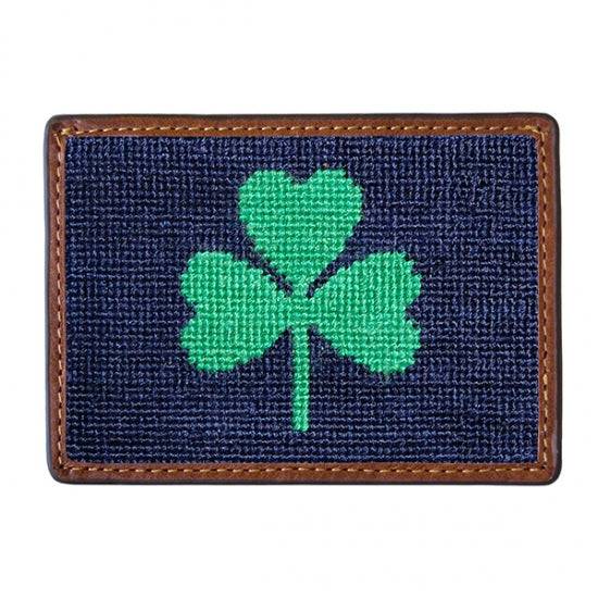 Smathers & Branson Shamrock Needlepoint Card Wallet