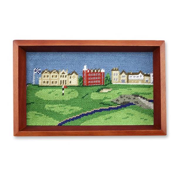 Smathers & Branson St. Andrews Scene Needlepoint Valet Tray