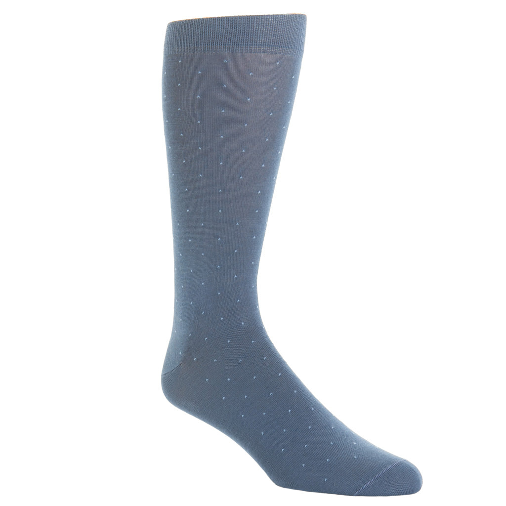 Dapper Classics Indigo Blue with Azure Blue Pin Dot Cotton Sock