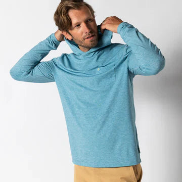 Duck Head Windward Performance Hooded T-Shirt Sail Blue Heather D21095