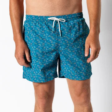 Duck Head 6" Print Sailport Swim Short Sail Blue DS1003