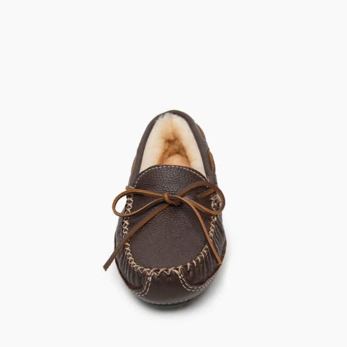 Minnetonka Sheepskin Moose Slipper Chocolate MT3752