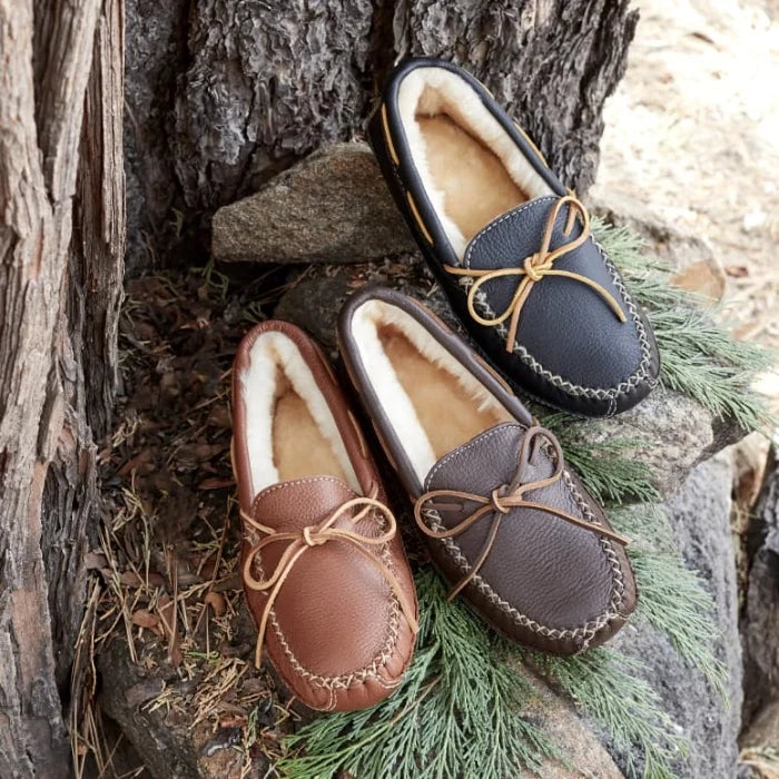 Minnetonka Sheepskin Moose Slipper Chocolate MT3752