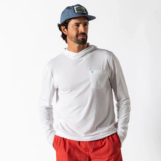 Duck Head Windward Performance Hooded T-Shirt White D21095