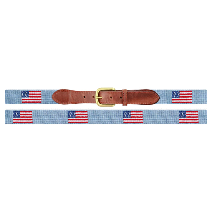 Smathers & Branson American Flag Needlepoint Belt