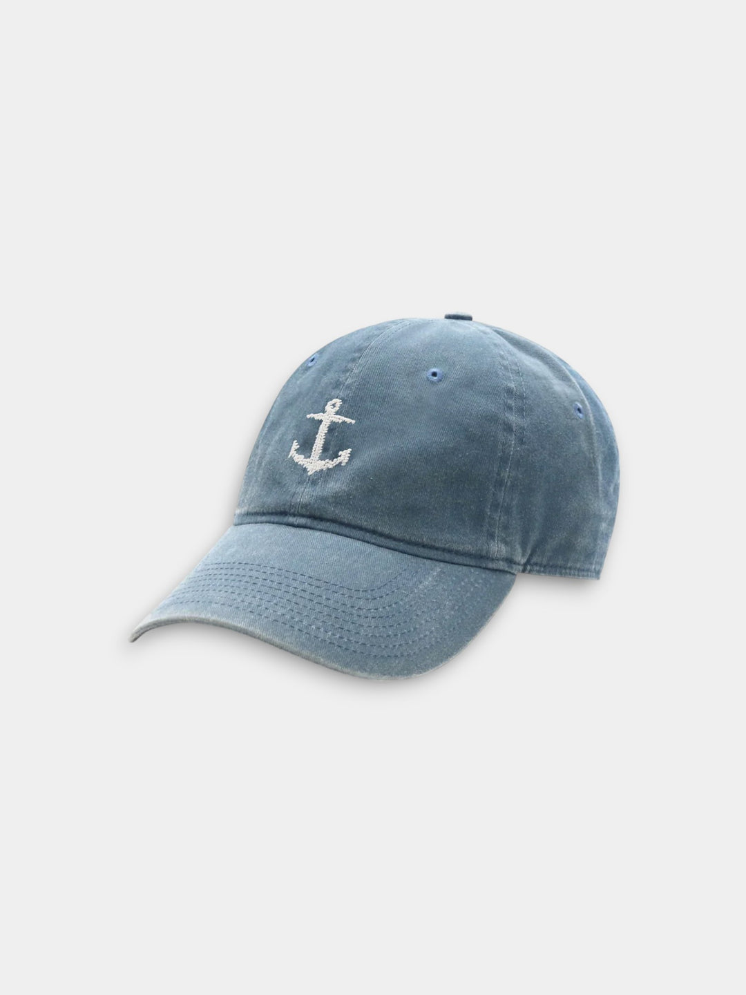 Smathers & Branson Anchor Needlepoint Hat | Steel Blue