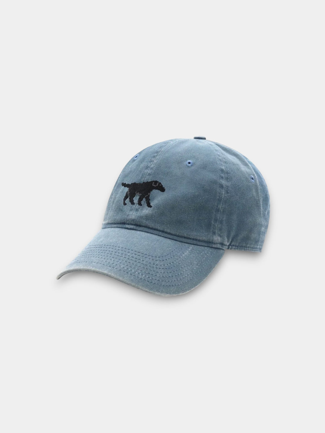 Smathers & Branson Black Lab Walking Needlepoint Hat | Steel Blue