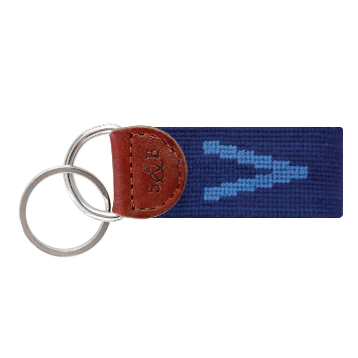 Smathers & Branson Needlepoint Block Letter Key Fob