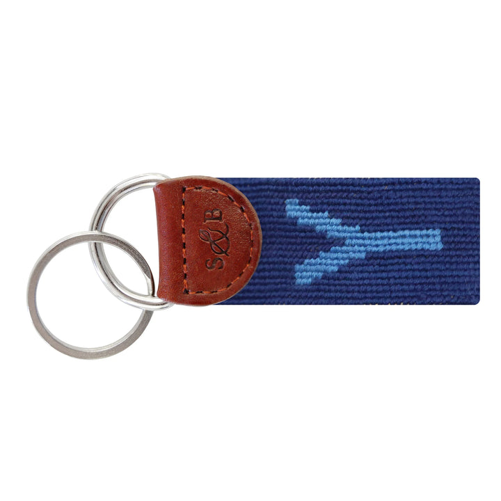 Smathers & Branson Needlepoint Block Letter Key Fob