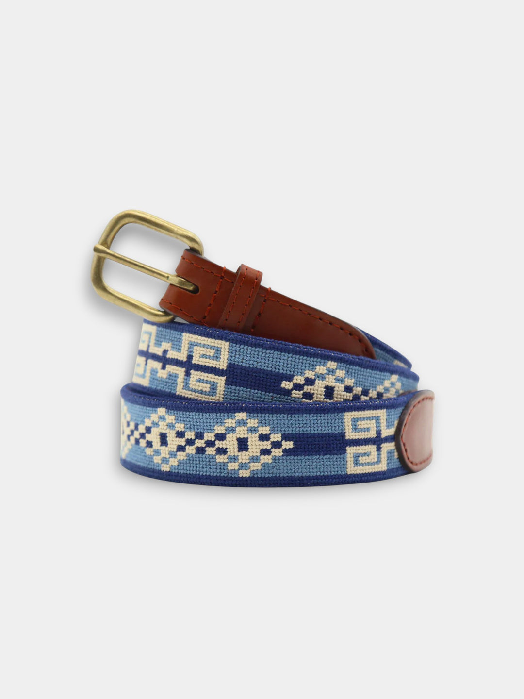 Smathers & Branson Buenos Aires Needlepoint Belt | Steel Blue