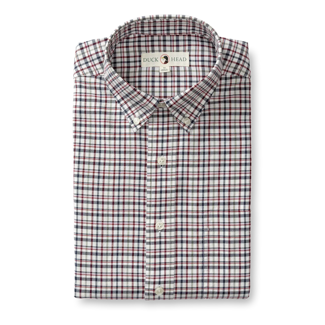 Duck Head Dafton Plaid Cotton Oxford Sport Shirt Navy D11353