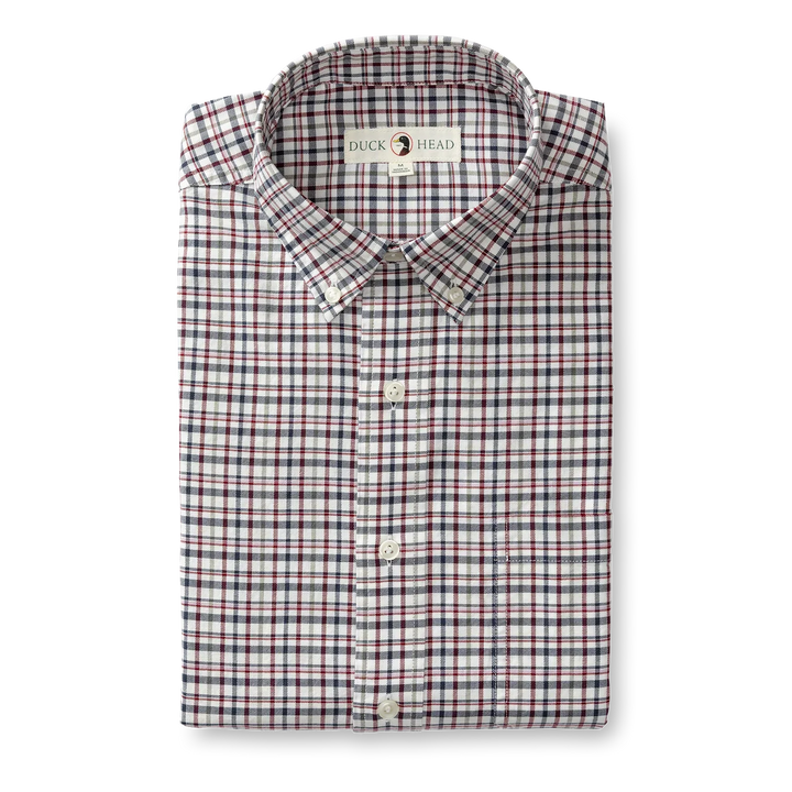 Duck Head Dafton Plaid Cotton Oxford Sport Shirt Navy D11353